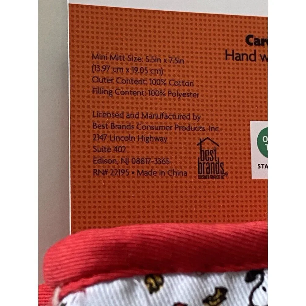 2 Pk Peanuts Snoopy Thanksgiving Fall Doghouse Turkey Mini Oven‎ Mitts Red NEW